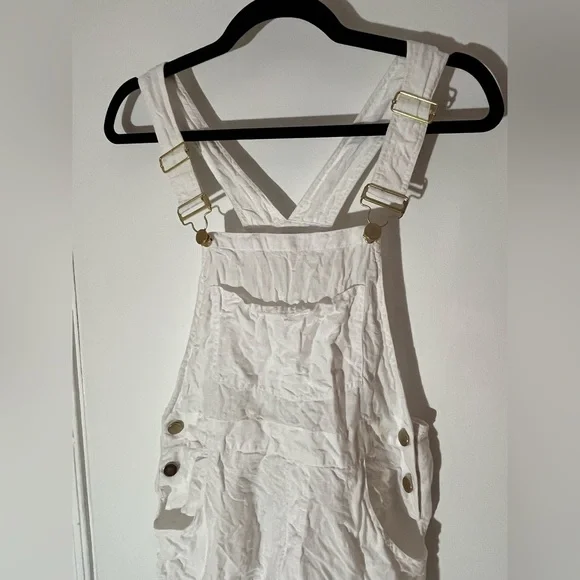 WeWoreWhat White Linen Overalls - Picture 4 of 10
